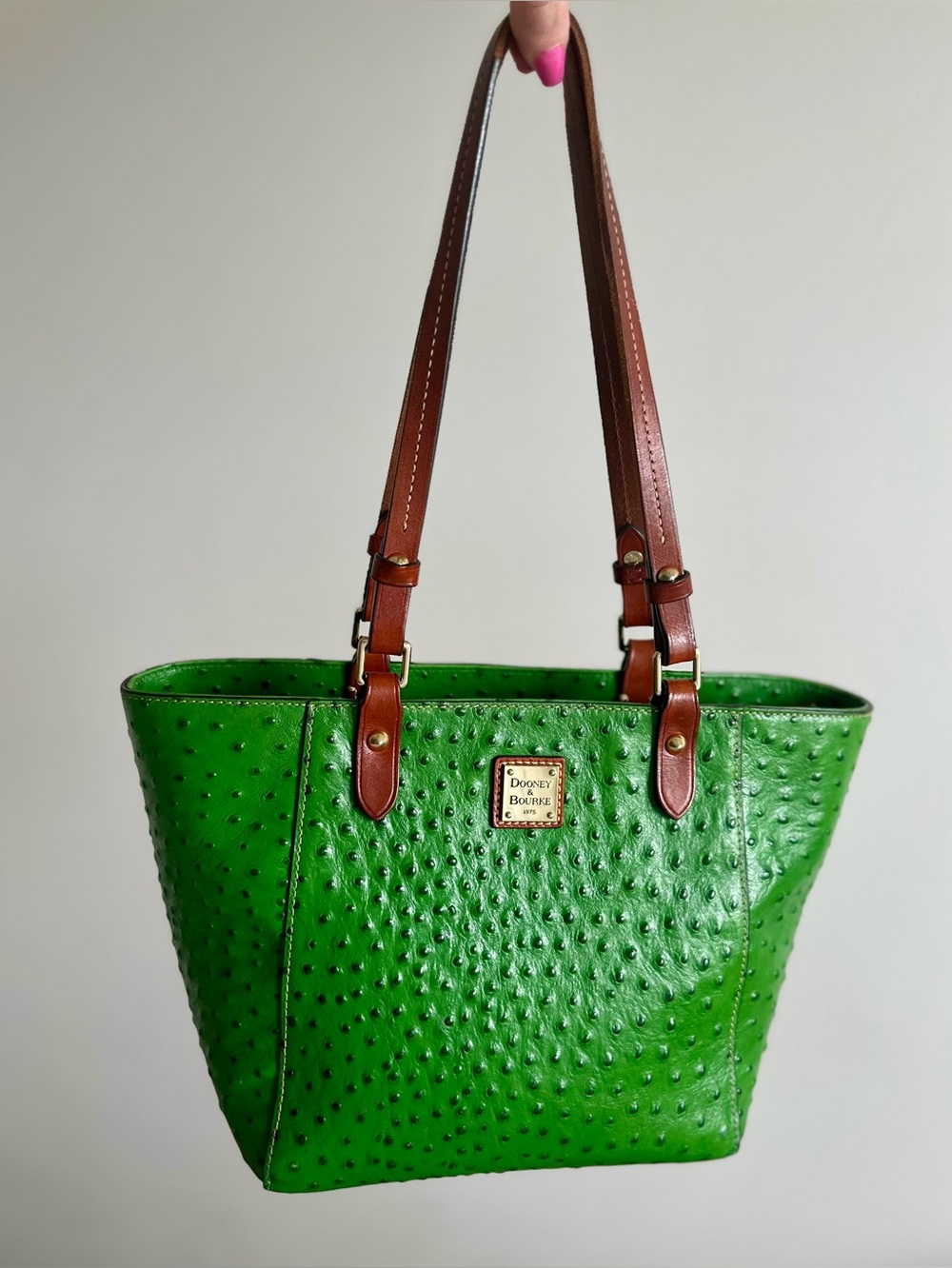 Dooney & Bourke Kelly Green Ostrich Tote - Picture 14 of 16